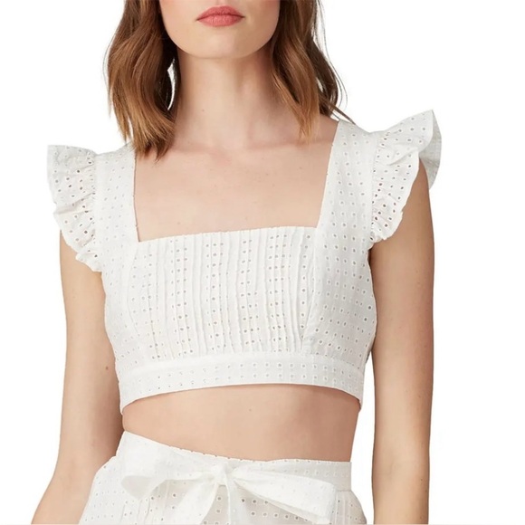GUC Minkpink- Celestial Eyelet White Crop Top. Size XS - Picture 3 of 8